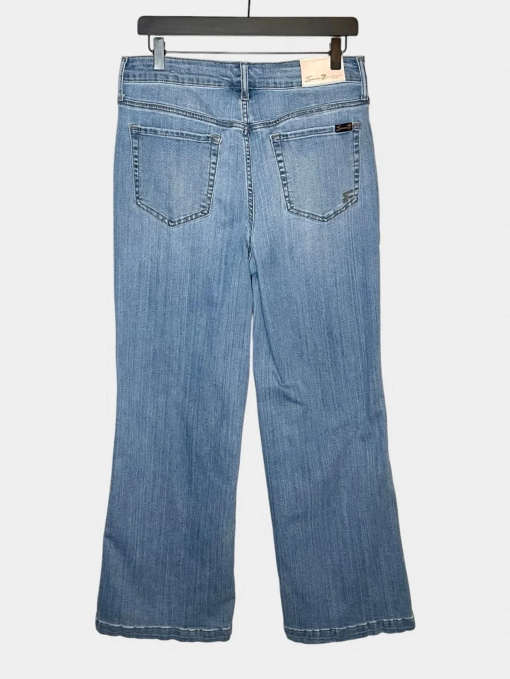 SEVEN7 High Rise Wide Leg Patch Seam Jeans Size 10 - Picture 3 of 5